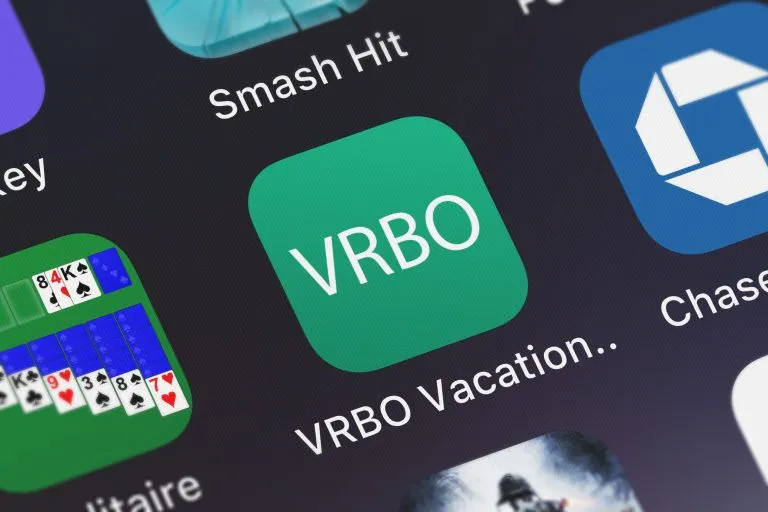 The vrbo app is displayed on an iphone.
