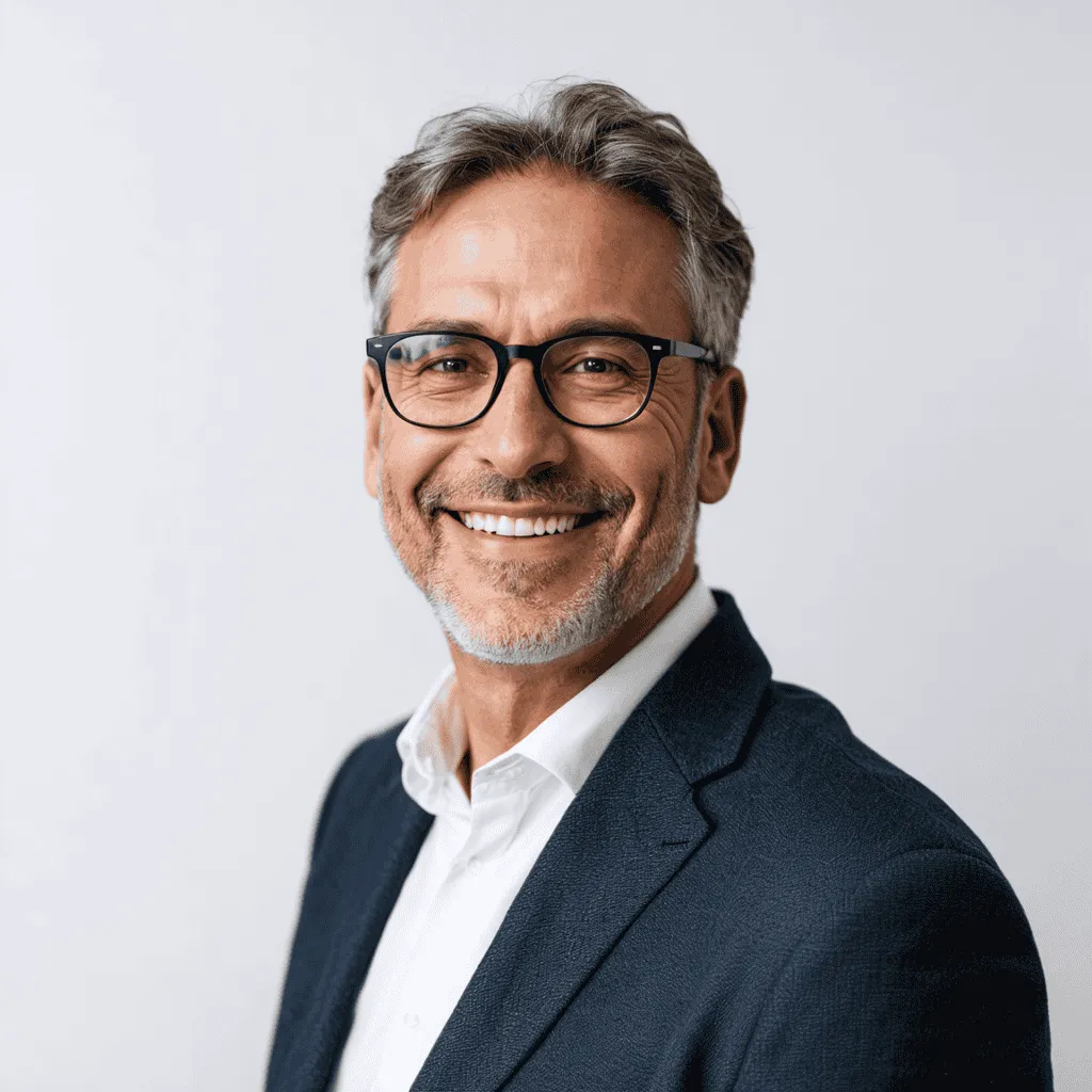 New regulations threaten to reshape the short-term rental landscape in this popular ski town. A middle-aged man with glasses and gray hair, wearing a white shirt and dark blazer, smiles at the camera against a plain white background.